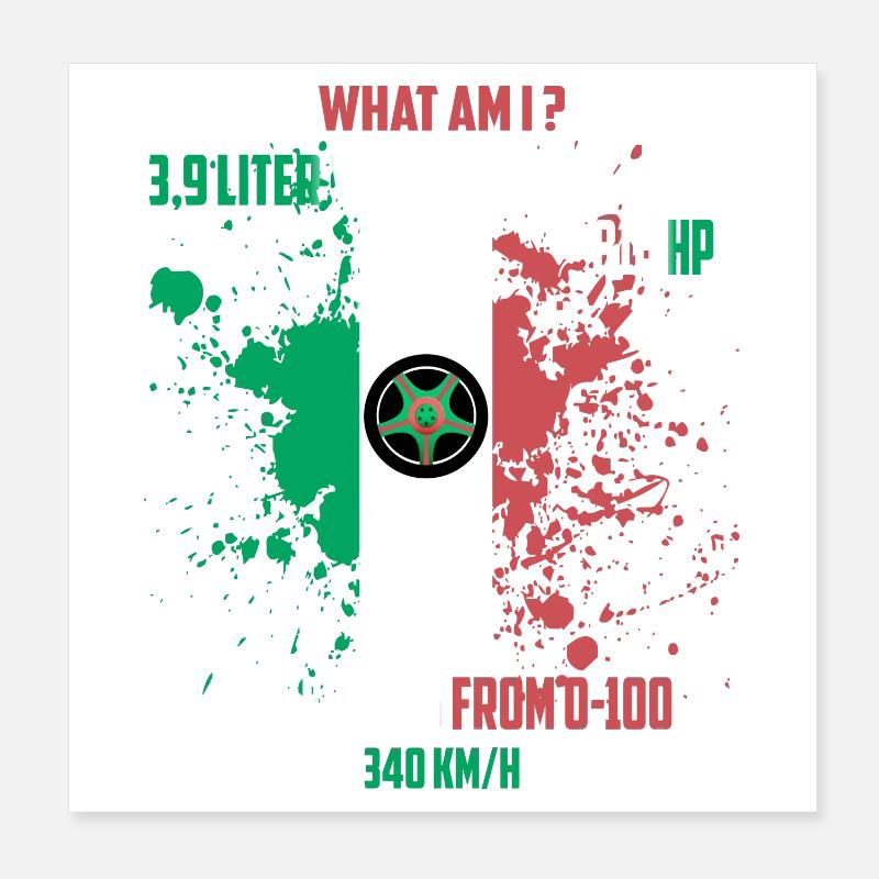 Rennfahrer Poster 20x20 cm