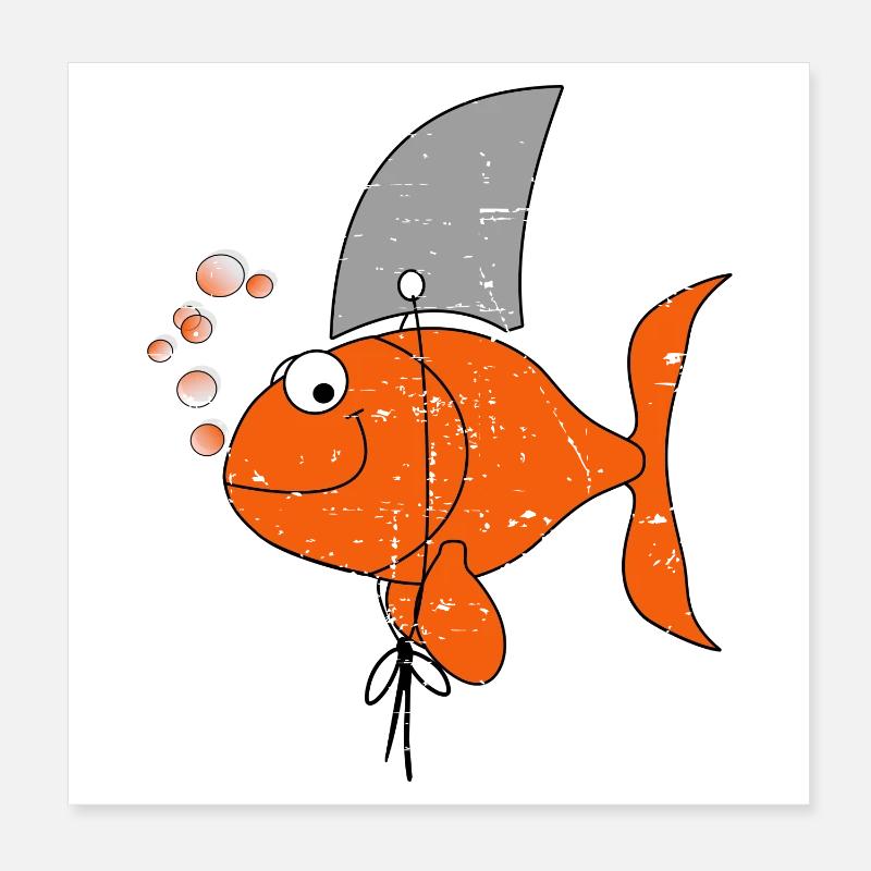 Drôle de poisson Poster 20 x 20 cm
