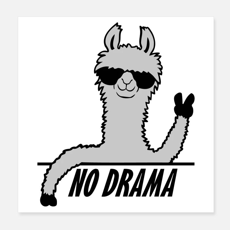Pas de drame Lama Poster 20 x 20 cm