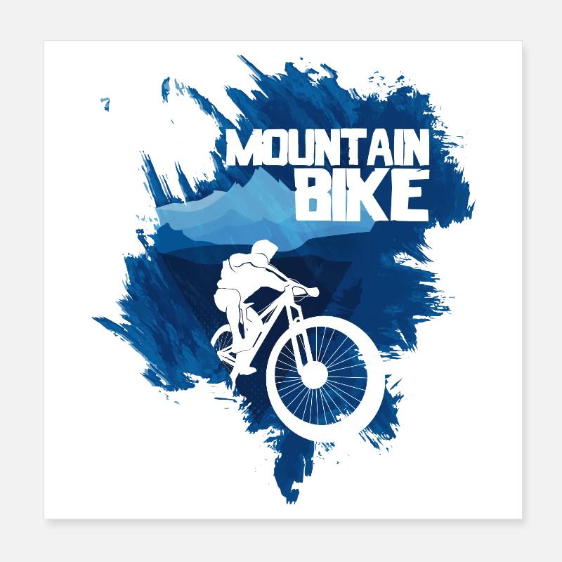VTT blanc bleu Poster 20 x 20 cm