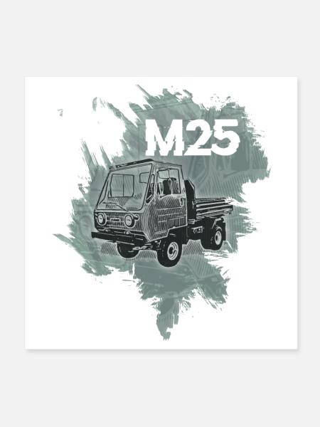 Multicar M25 - Poster 20x20 cm - Weiß
