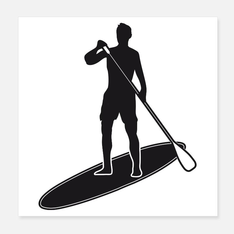 Stand up paddle - Homme avec paddle board Poster 20 x 20 cm