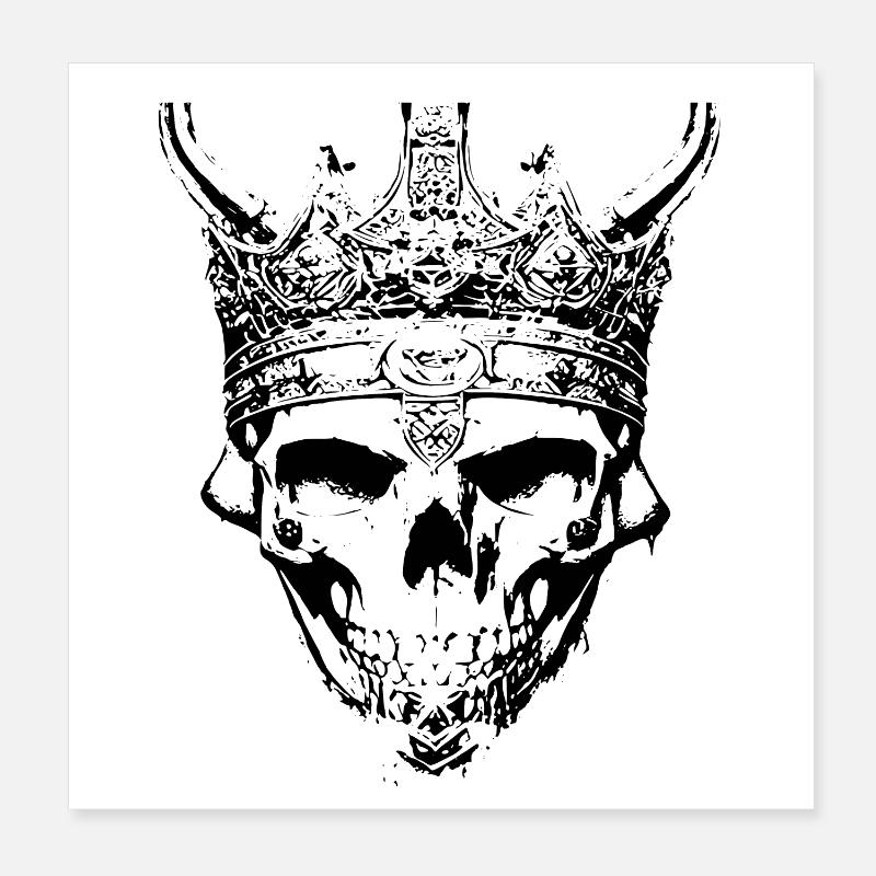 Roi du crâne avec couronne Poster 20 x 20 cm