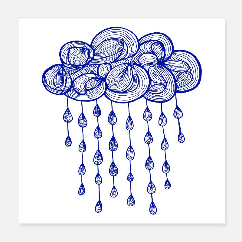 pluie, saison, pluie, cycle de l'eau Poster 20 x 20 cm