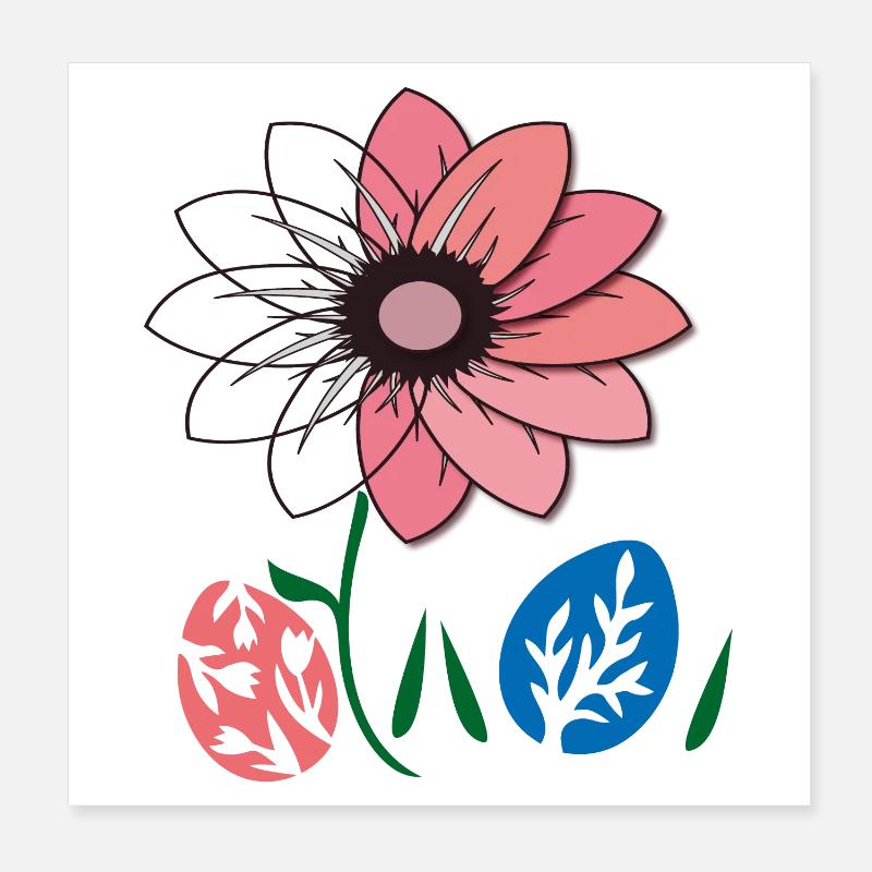 Fleur aux œufs de Pâques, Joyeuses Pâques Poster 20 x 20 cm