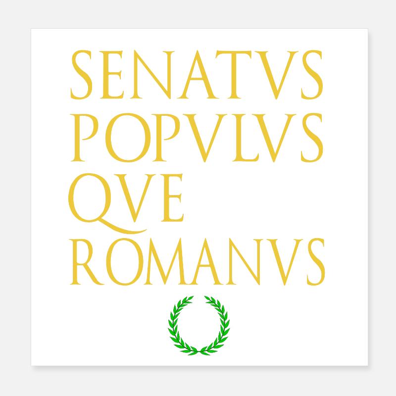 Sénat et peuple de Rome écrit en latin Poster 20 x 20 cm