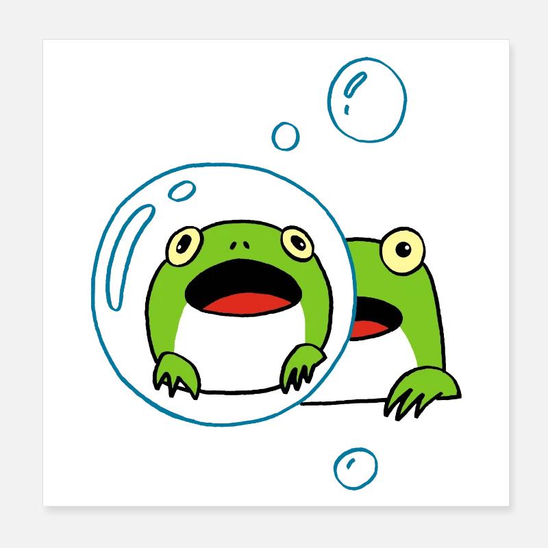 Grenouille kawaii Poster 20 x 20 cm