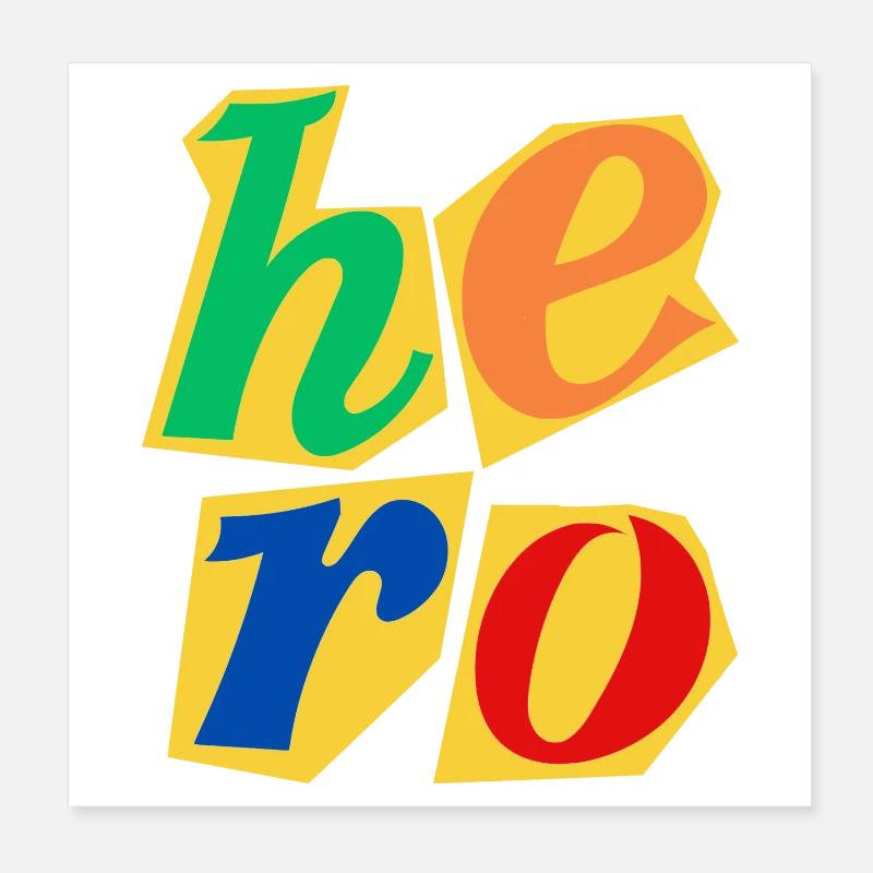 Conception de lettres majuscules Hero Poster 20 x 20 cm