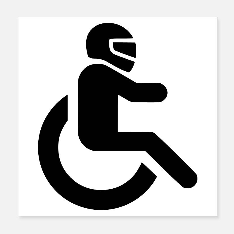 Wheelchair user with helmet for WCMX roller* Poster 8" x 8" (20x20 cm)
