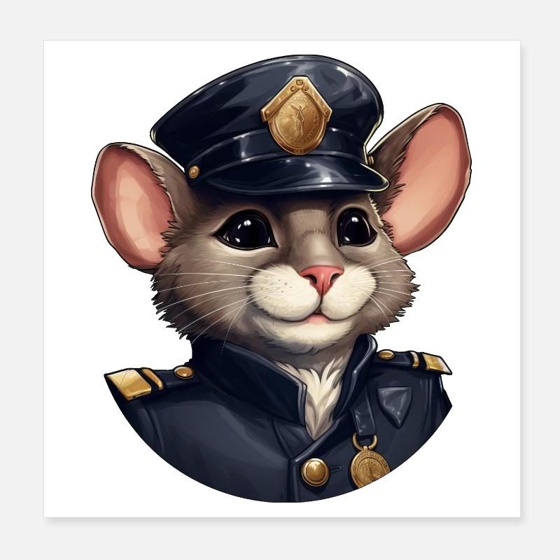 Mäuse Polizist Poster 20x20 cm