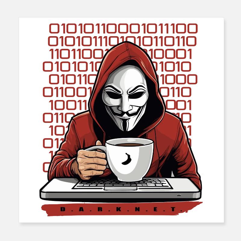 Anonymous Hacker Poster 20x20 cm