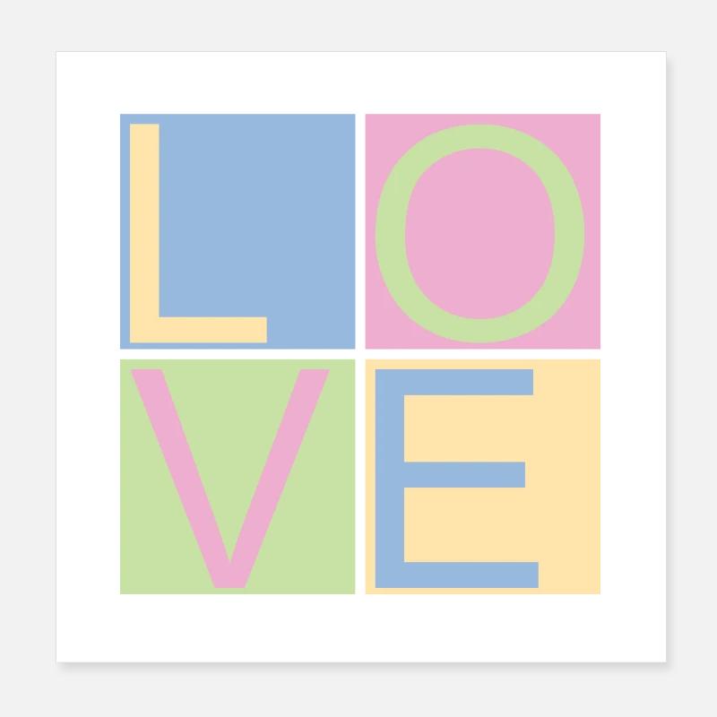 CONCEPTION DE RESSORT QUADRILATÈRES D’AMOUR Poster 20 x 20 cm