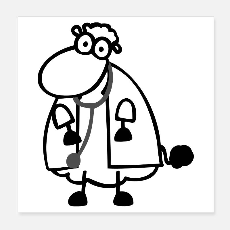 Doctor's Sheep Poster 8" x 8" (20x20 cm)