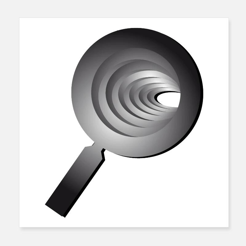 3D magnifying glass - Lupe Poster 20x20 cm