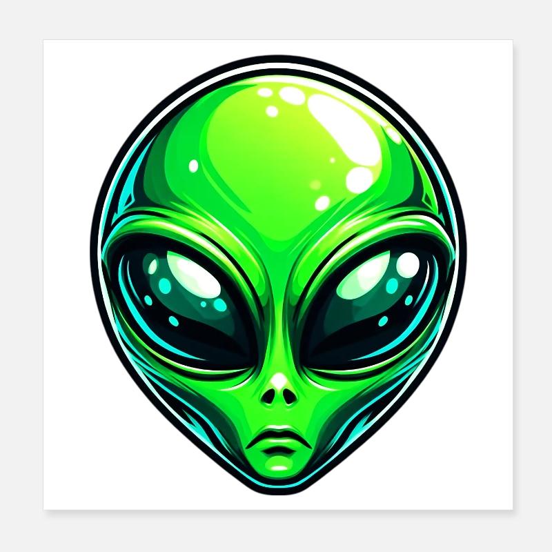 Alien extraterrestre martien Poster 20 x 20 cm