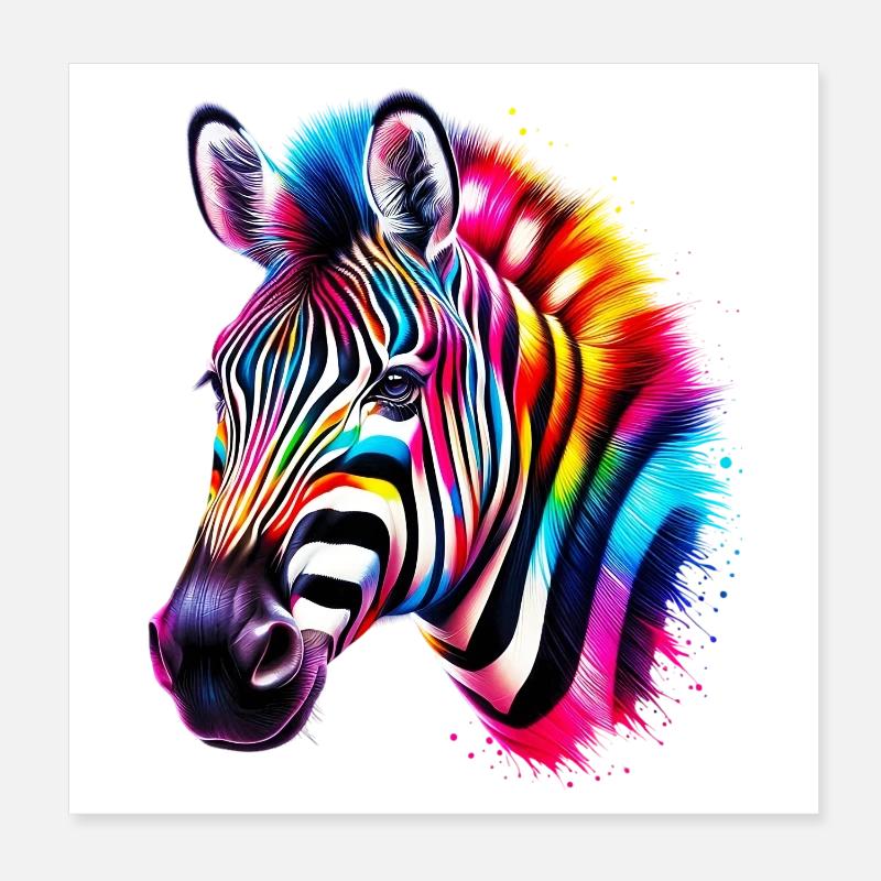 Zebra Poster 20x20 cm