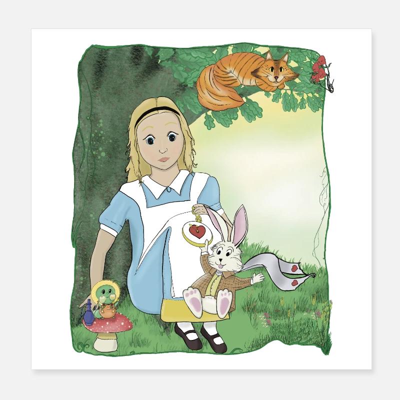 Alice im Wunderland Poster 20x20 cm