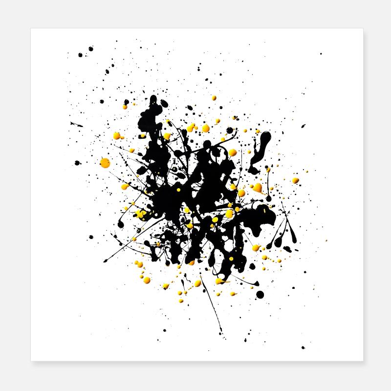 Yellowblack.Splash Poster 8" x 8" (20x20 cm)