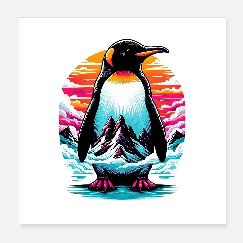 Pingouin Poster 20 x 20 cm
