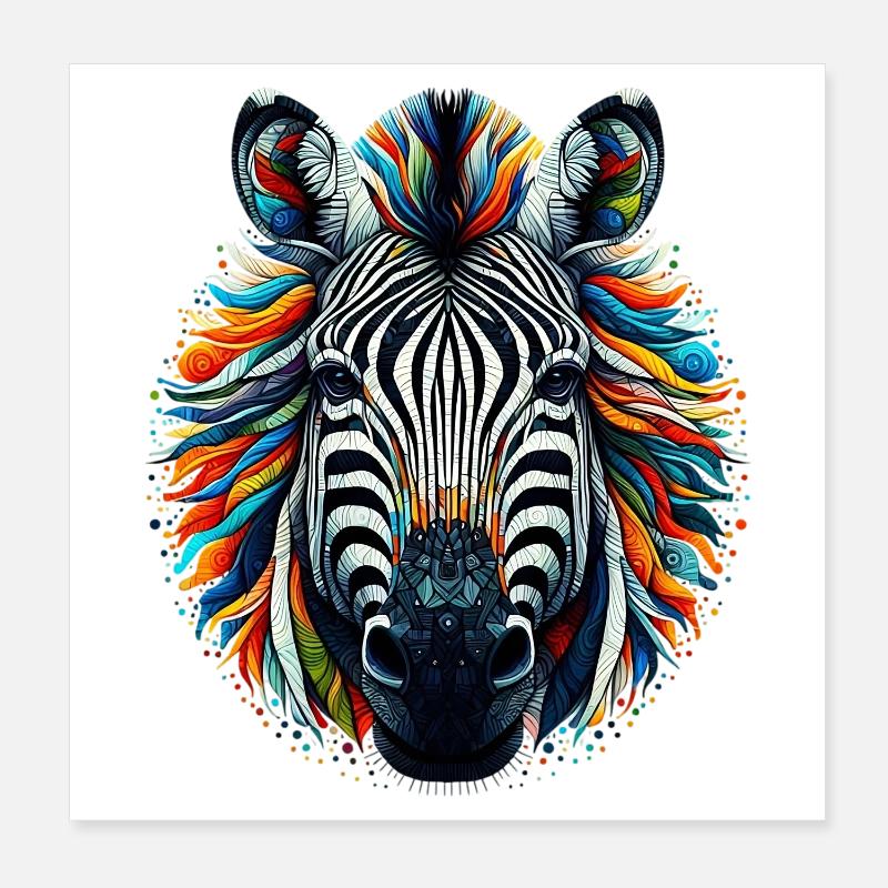Zèbre Poster 20 x 20 cm