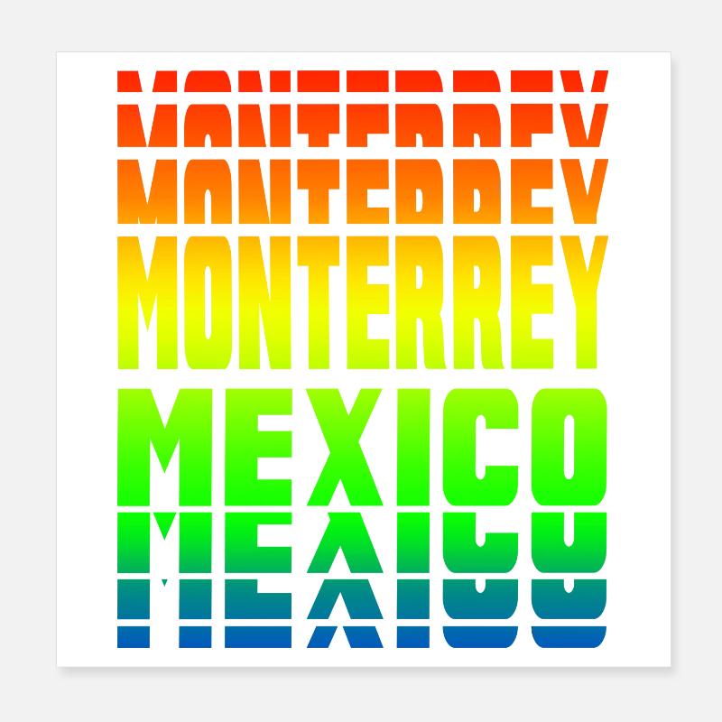 Monterrey Mexiko Regenbogen Design Poster 20x20 cm