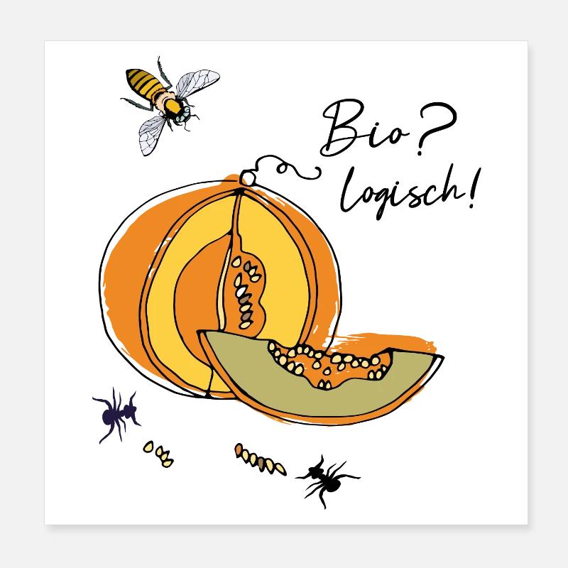 Biologiste, Citrouille, Fourmis Poster 20 x 20 cm