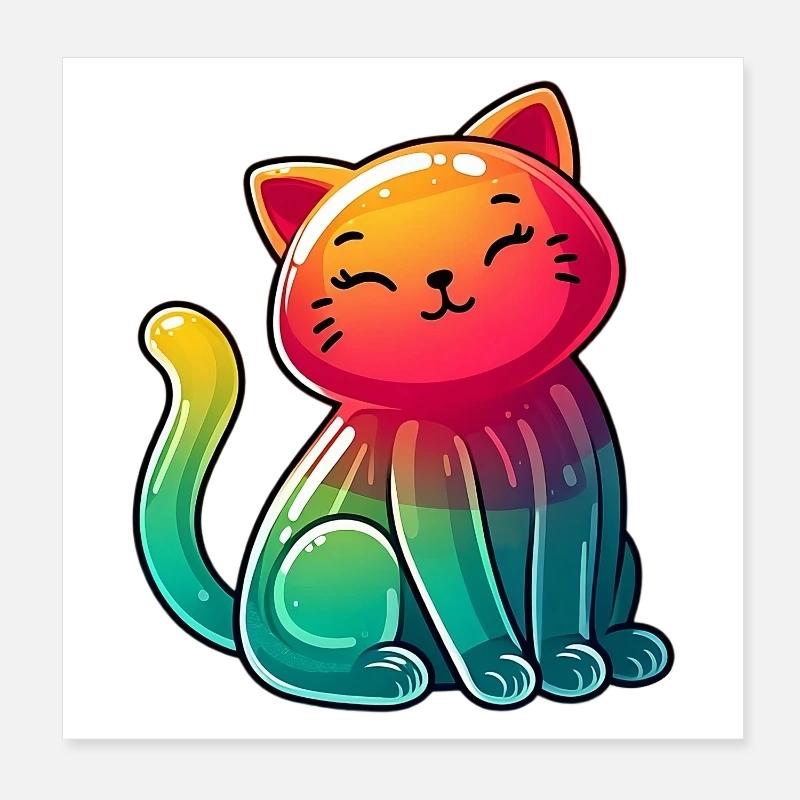 Cat Poster 8" x 8" (20x20 cm)