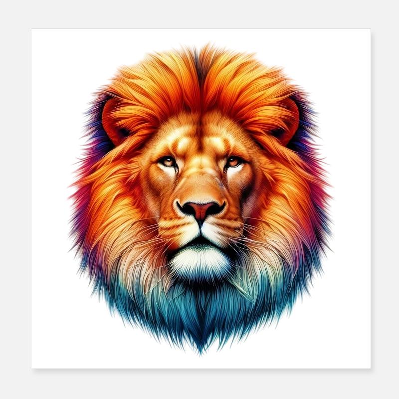 Lion Poster 20 x 20 cm