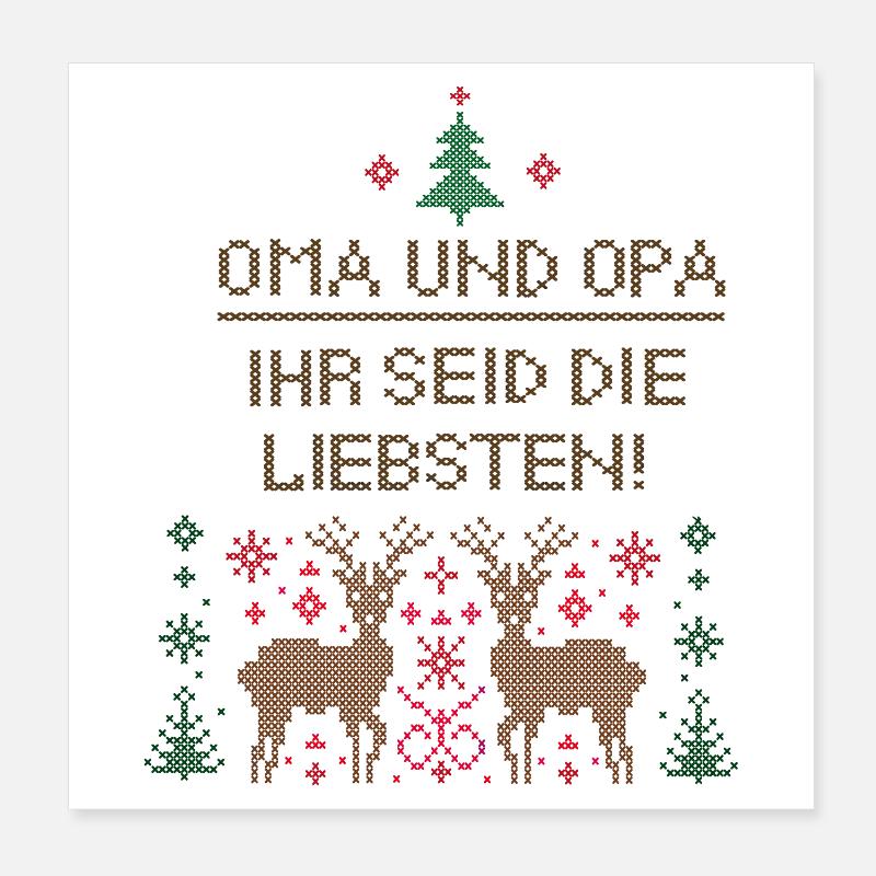 Oma und Opa ihr seid die Liebsten Poster 20x20 cm