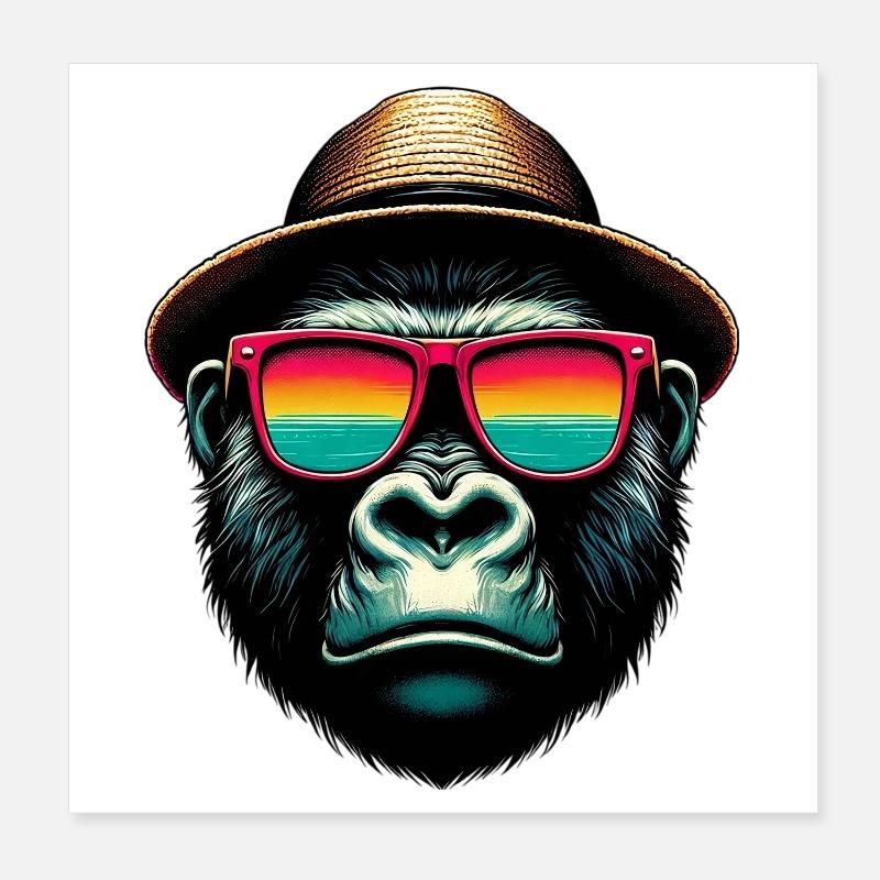 Gorilla Poster 20x20 cm