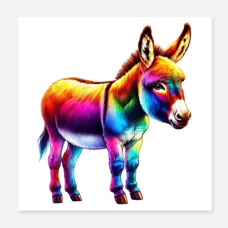 Donkey Mule Poster 8" x 8" (20x20 cm)