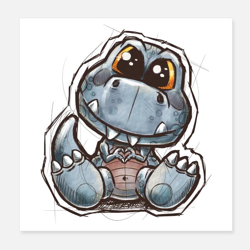 ptitdino Poster 8" x 8" (20x20 cm)