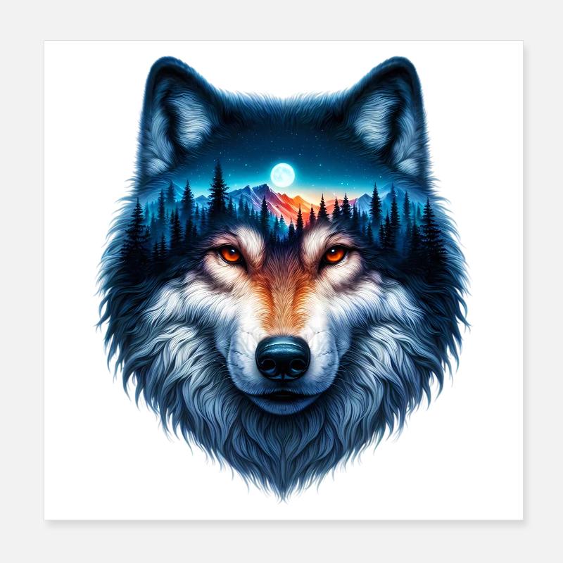 Loup Poster 20 x 20 cm