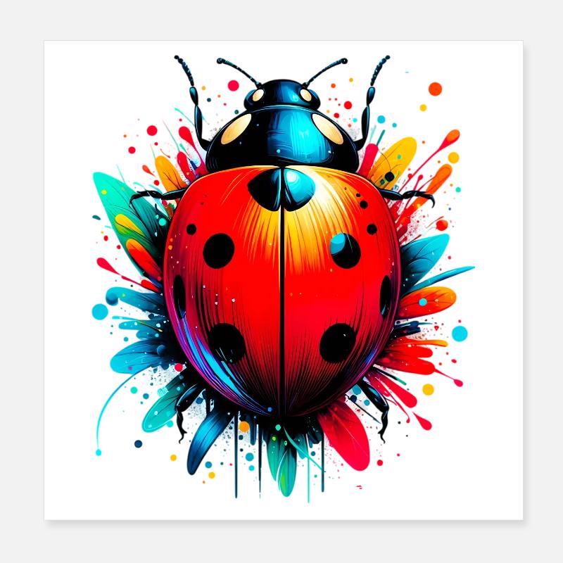 Marienkäfer Poster 20x20 cm