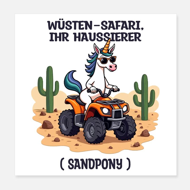 Wüsten-Einhorn Poster 20x20 cm
