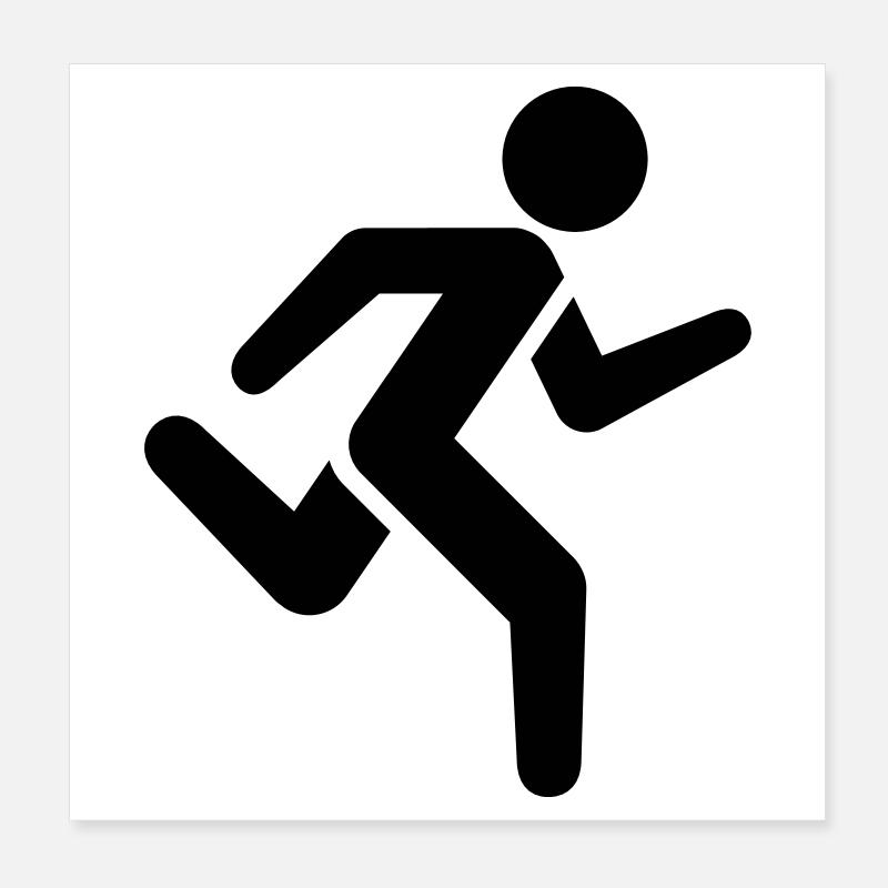Running Icon | Run Silhouette Sport Poster 8" x 8" (20x20 cm)