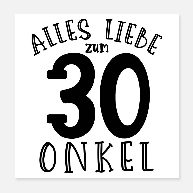 Buon 30° compleanno, zio Poster 20x20 cm