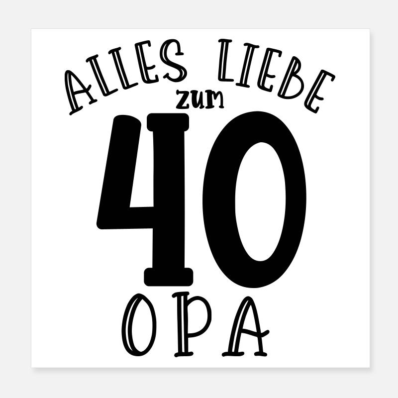 Joyeux 40e anniversaire Papi Poster 20 x 20 cm