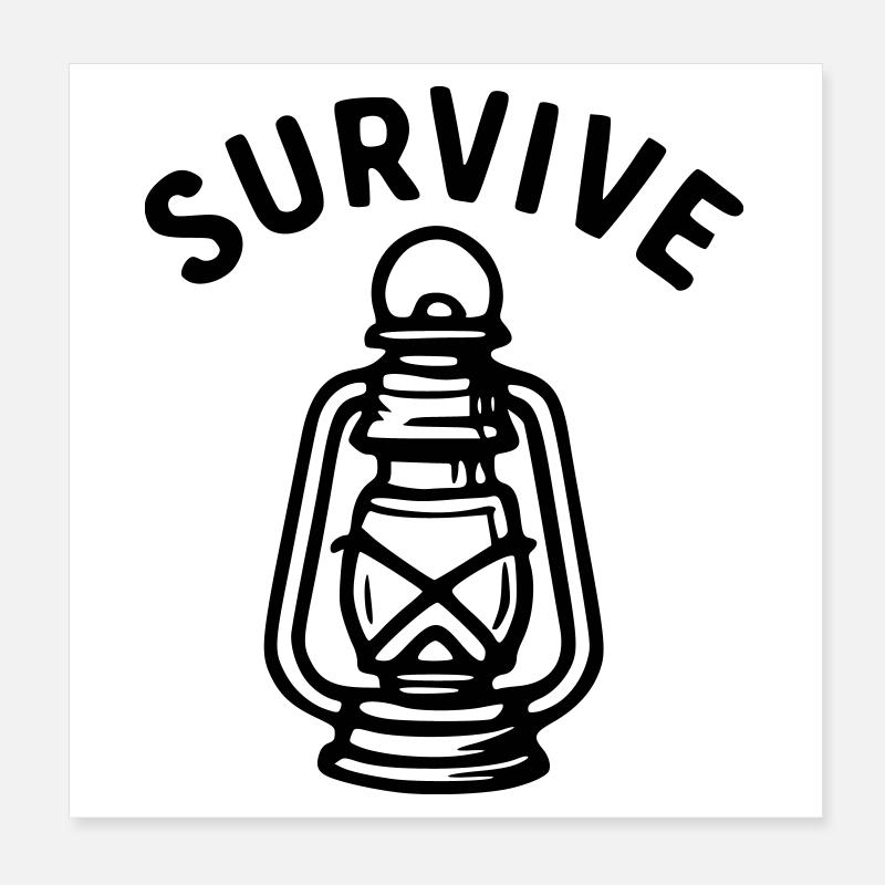 Überleben - Laterne Poster 20x20 cm