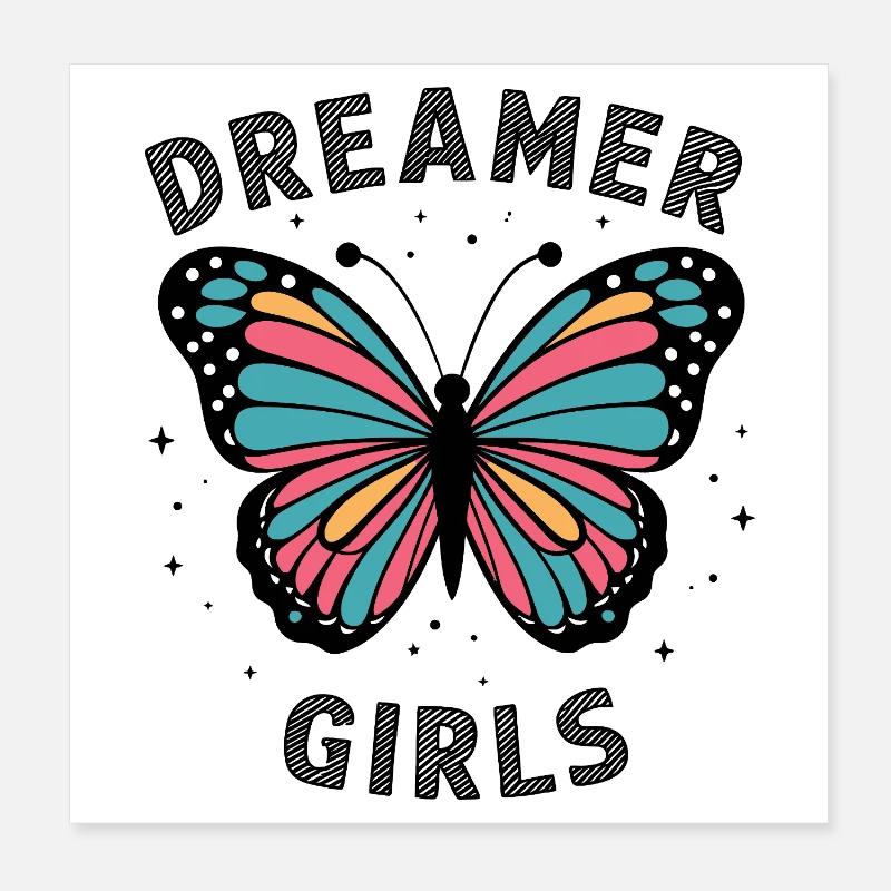 Heller bunter Schmetterling Poster 20x20 cm