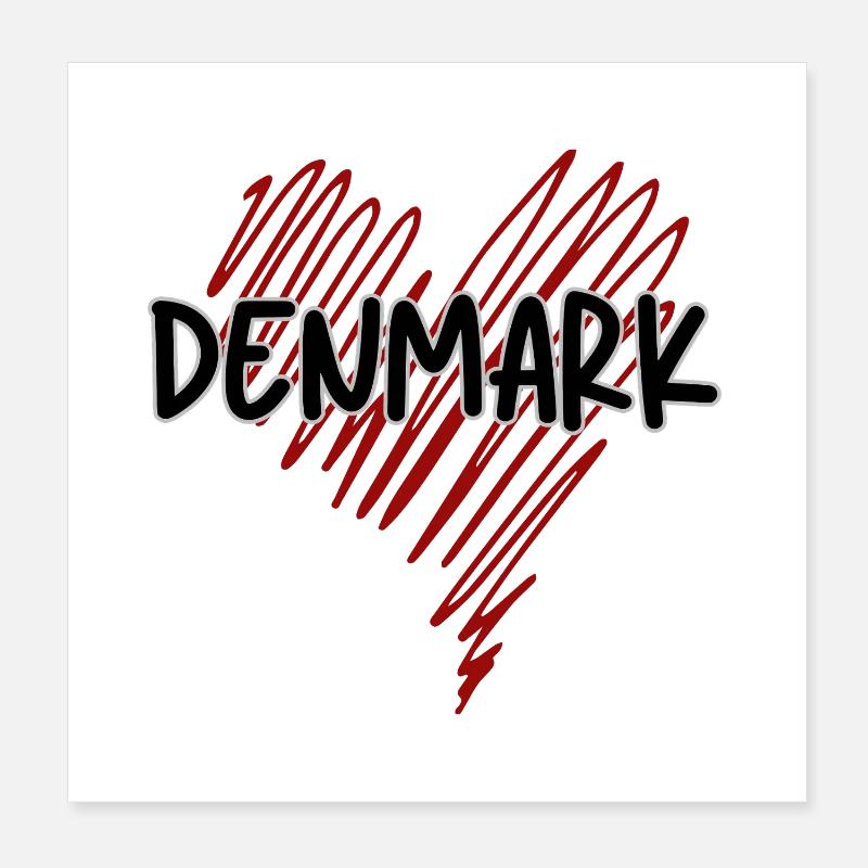 Danish pride, heart Denmark Poster 8" x 8" (20x20 cm)