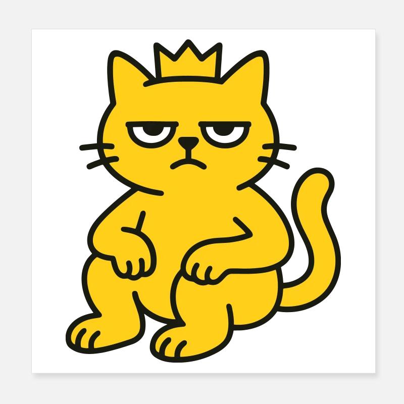 Cat King Poster 8" x 8" (20x20 cm)