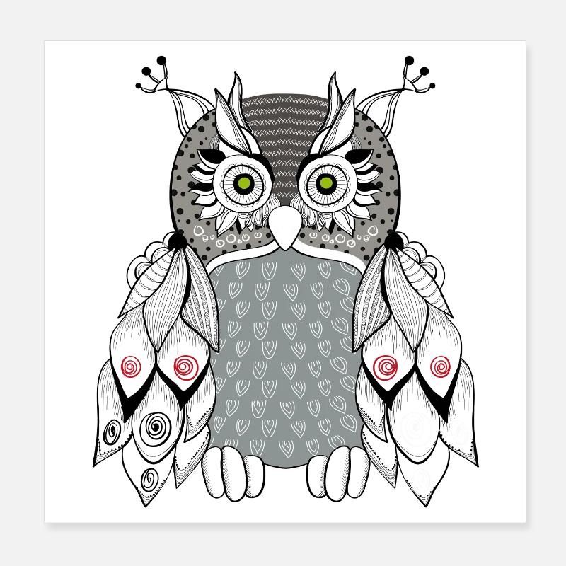  Eule Poster 20x20 cm