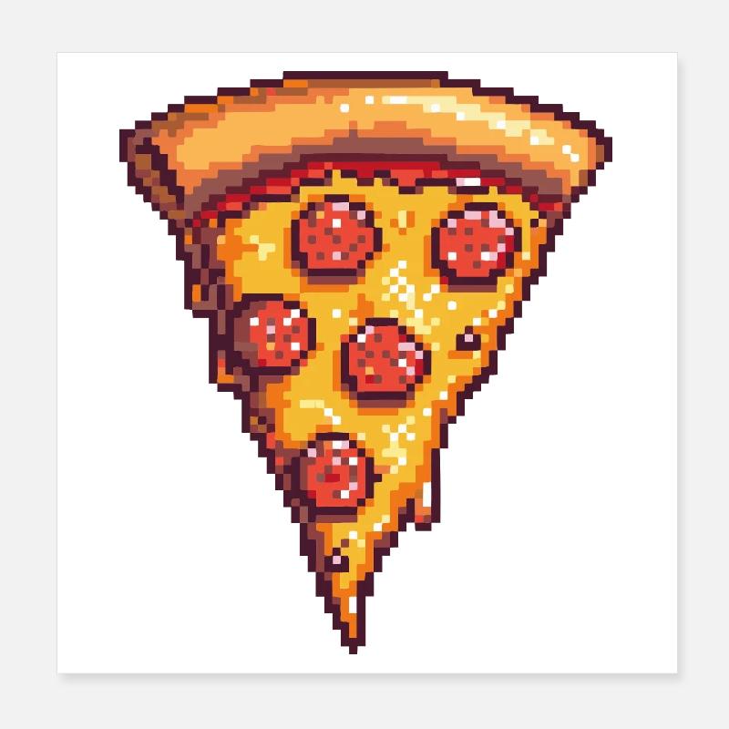 Tranche de pizza Pixel Poster 20 x 20 cm