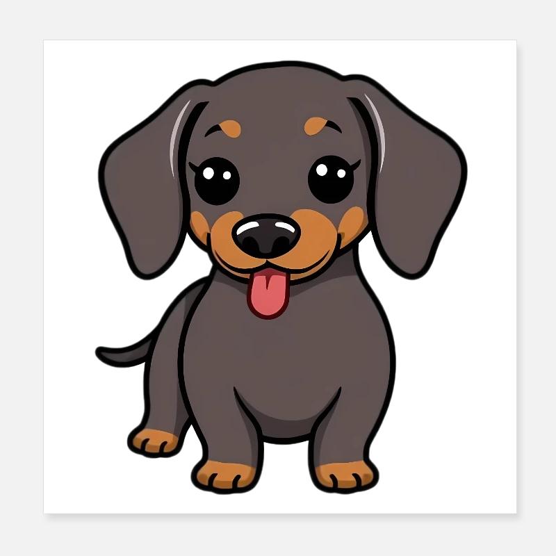 Chien teckel Poster 20 x 20 cm