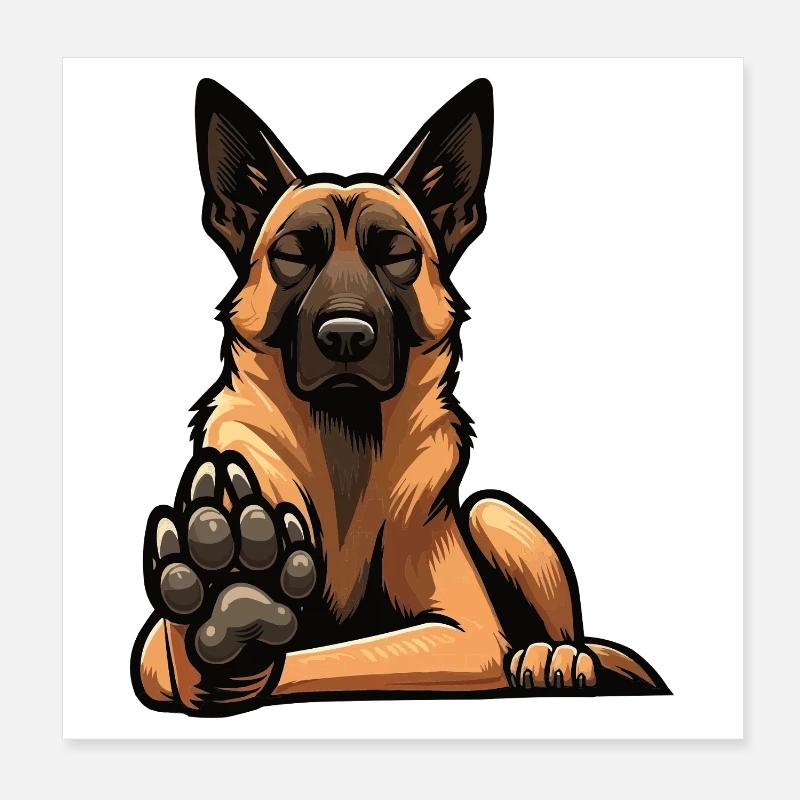Malinois Belgian Shepherd Malinois Owner Poster 8" x 8" (20x20 cm)