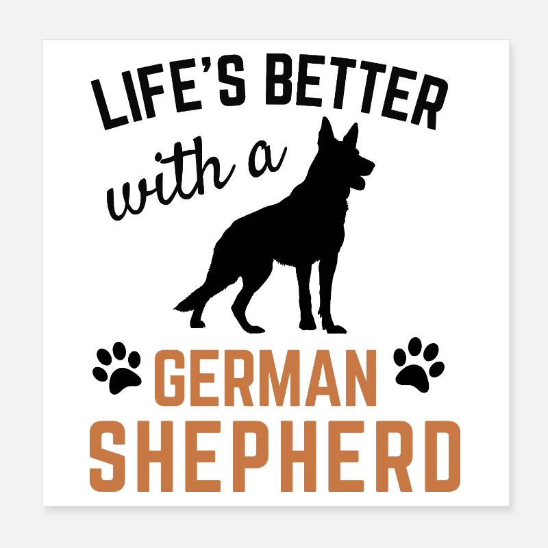 Deutscher Schäferhund, Vater, Mutter, Besitzer, Geschenk Poster 20x20 cm