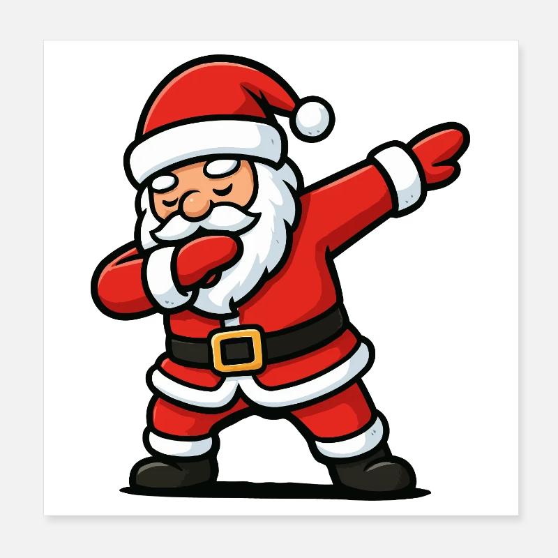 Santa Dab Tanzen Comic Poster 20x20 cm