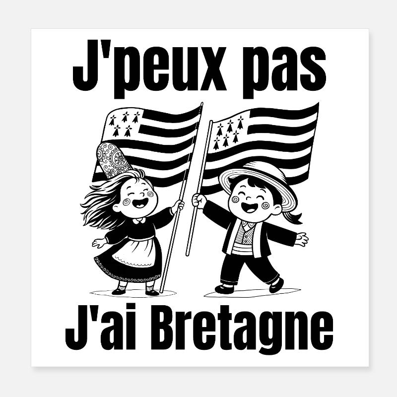 Brittany, ich bin ein Breton, lang lebe Brittany Poster 20x20 cm