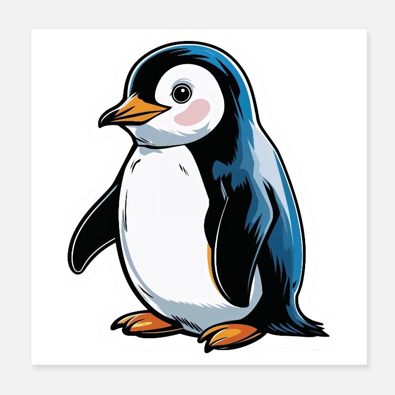 Ton Bleu de Pingouin Comique Poster 20 x 20 cm